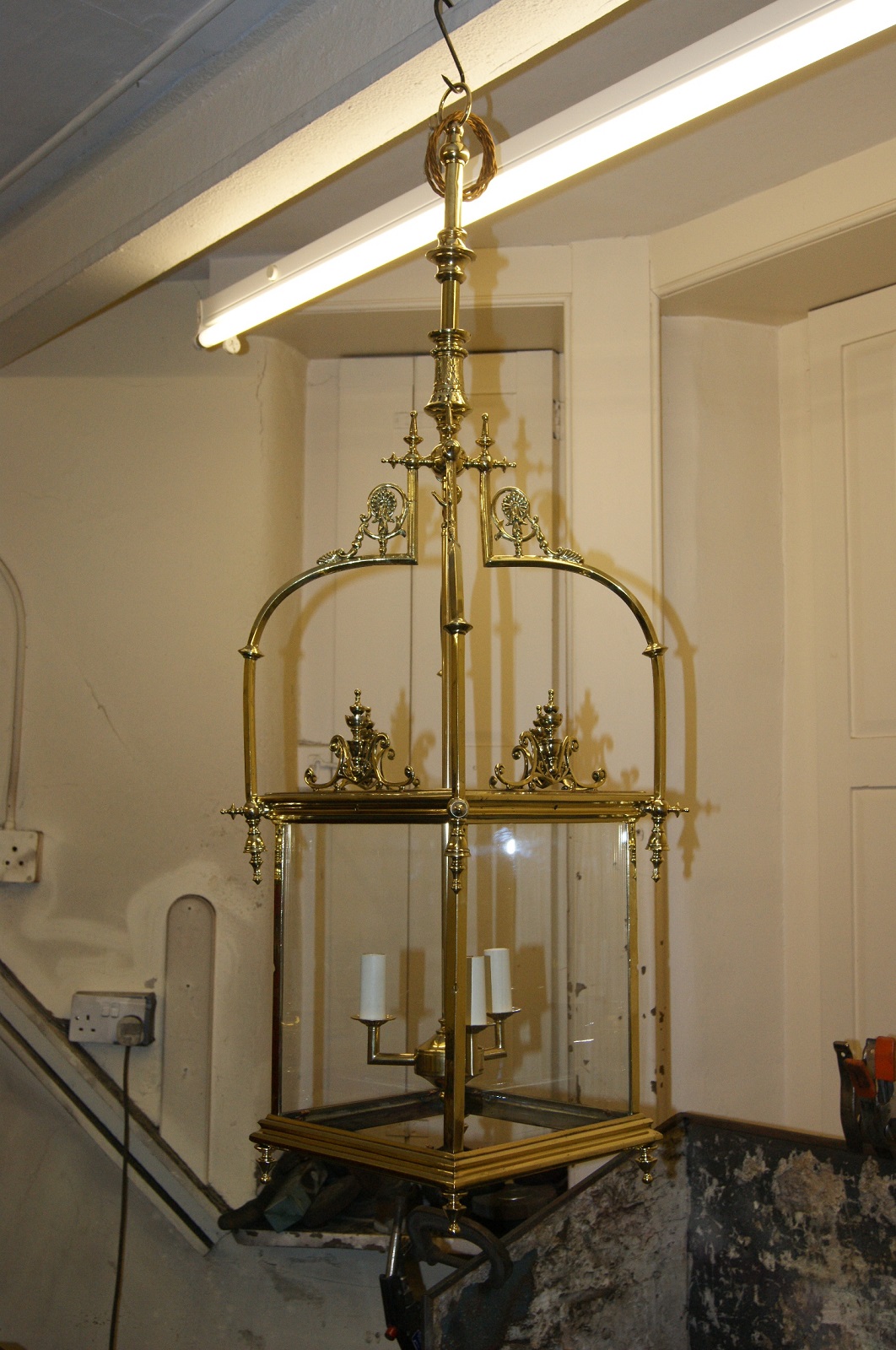 Brass lantern after restoration